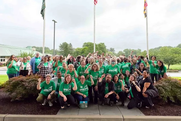 Group photo of the members of Howard County Library Workers United